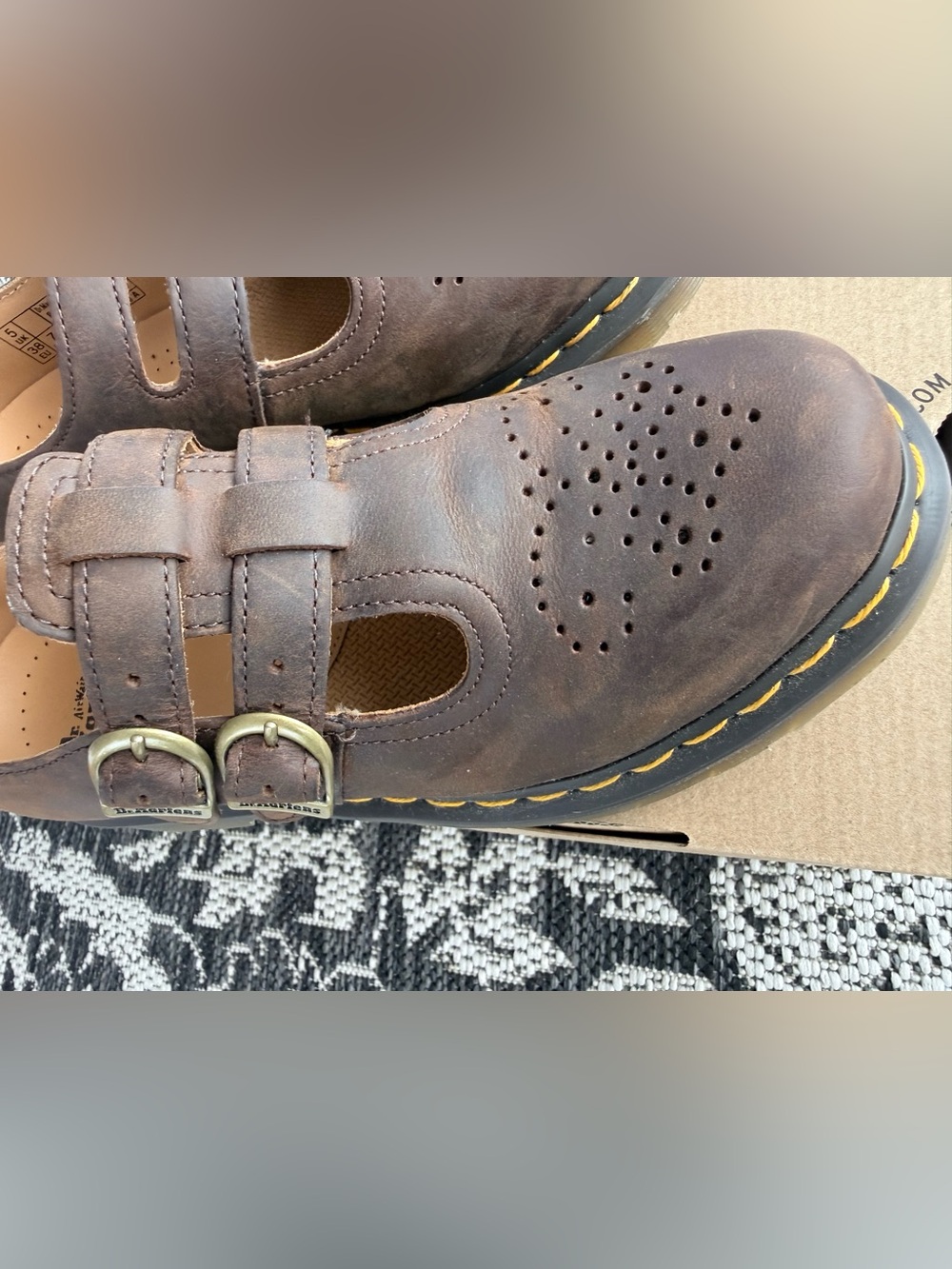 NIB Dr. Martens 8065 Crazy Horse Brown Mary Janes 7 - Picture 3 of 13